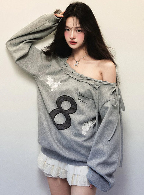 Offbeat Bow Edge Sweatshirt