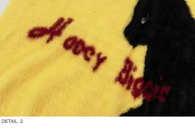 Fuzzy Black Cat Knit Sweater