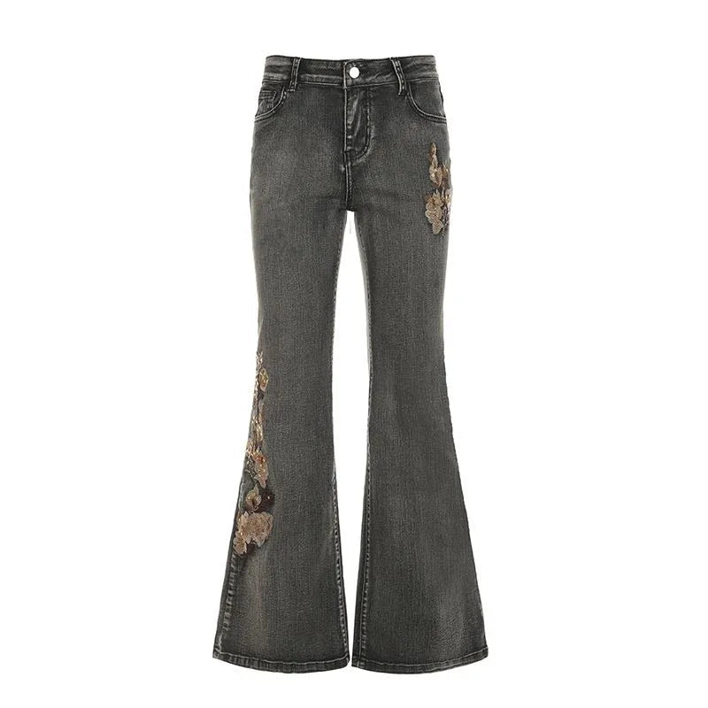 Midnight Bloom Flare Jeans