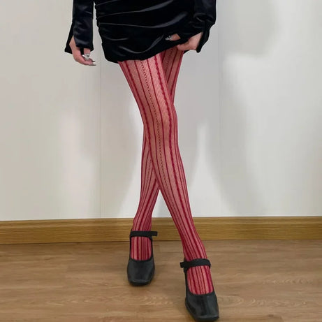 Scarlet Lace Patterned Tights