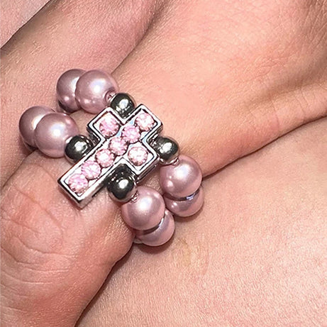 Rosy Devotion Beaded Ring