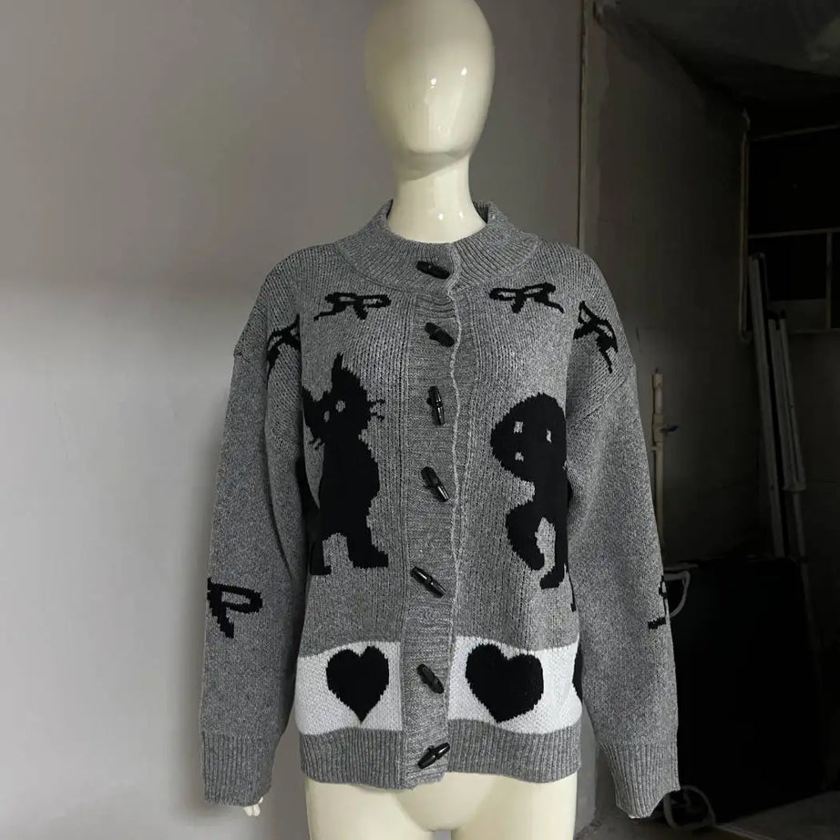 Heart & Skull Knit Cardigan