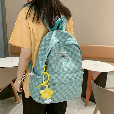 Mint Checkered Street Backpack