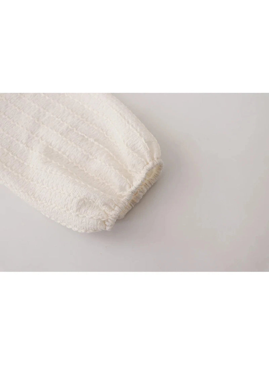 Y2k Ribbon Charm Cropped Blouse