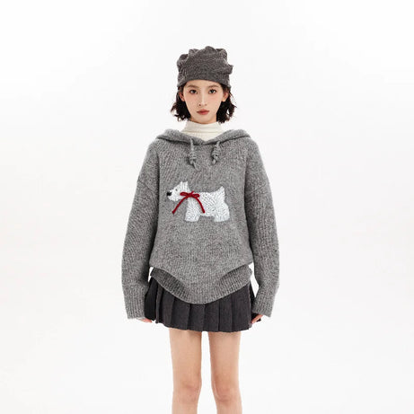 Cozy Polar Charm Knit Hoodie