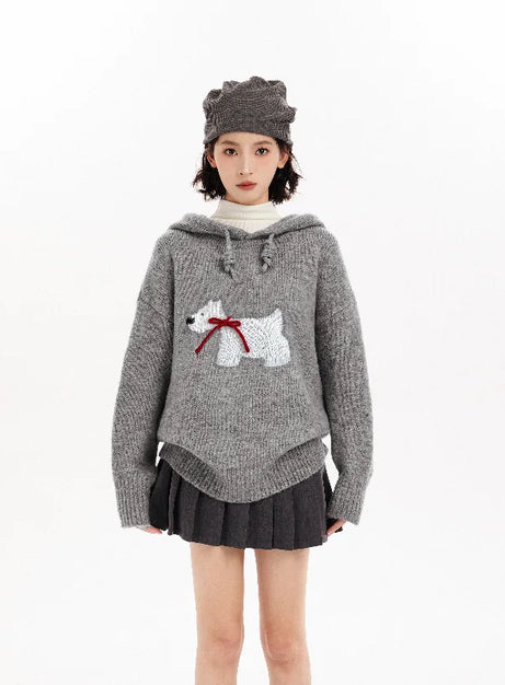 Cozy Polar Charm Knit Hoodie