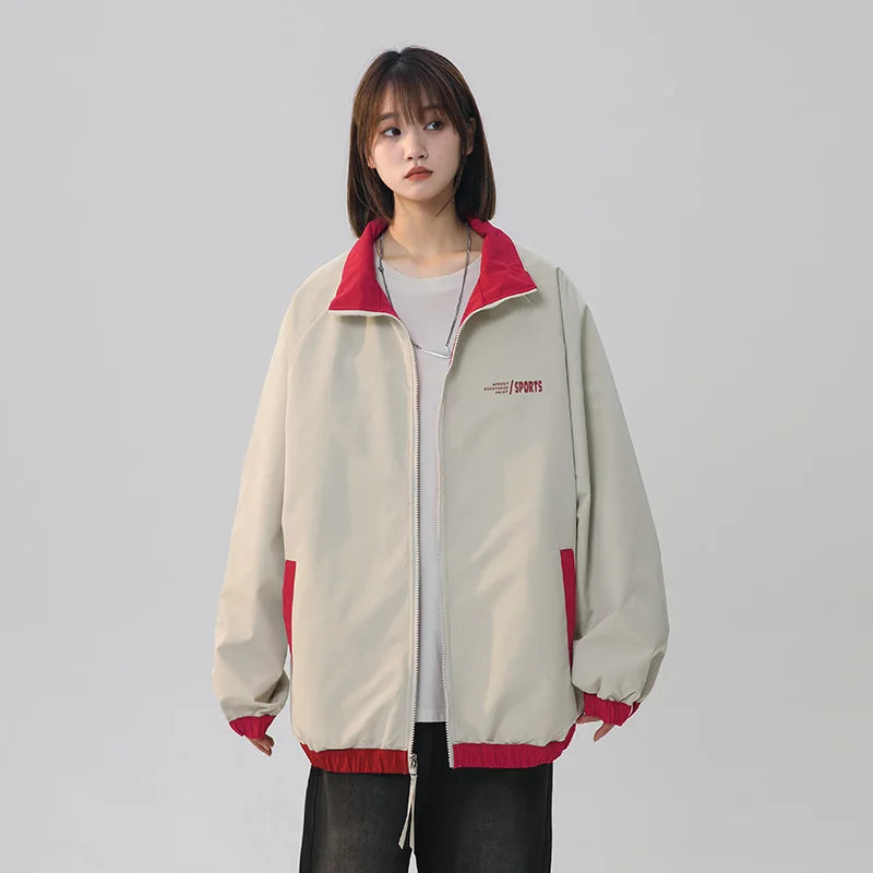 Black Striped Oversized Track Jacket