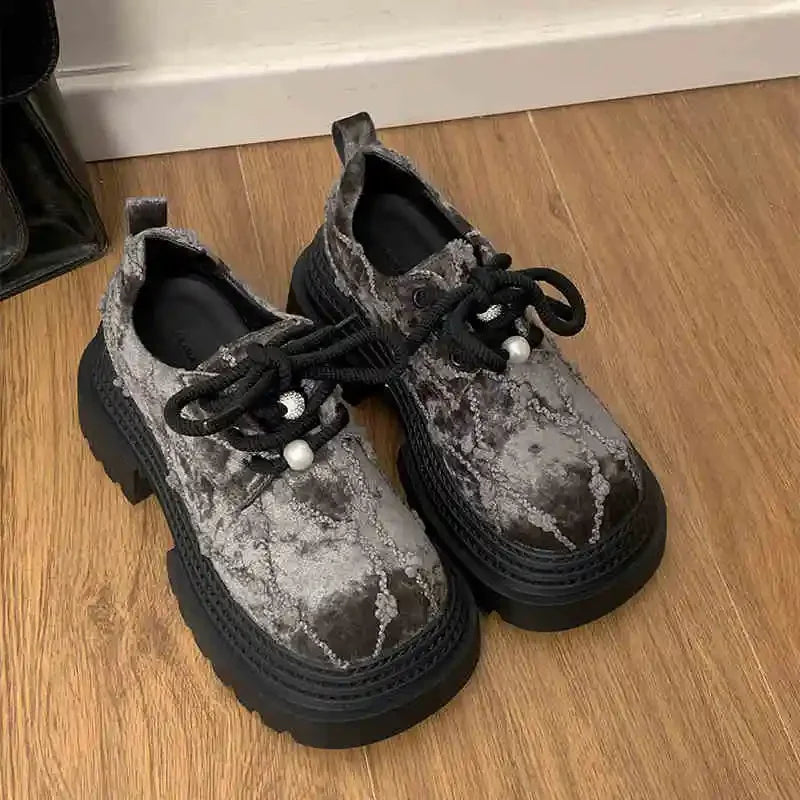 Industrial Stitch Combat Platform Shoes