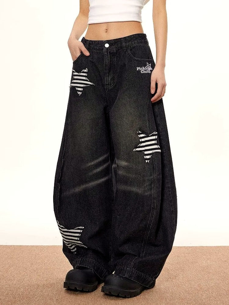 Y2k Panel Wide-Leg Jeans