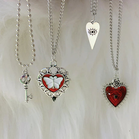 Mystic Heart Pendant Layered Necklaces