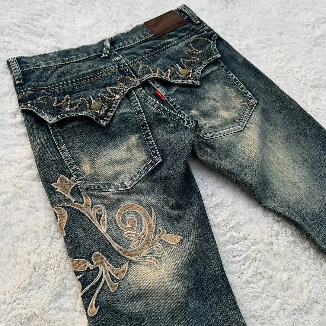 Embroidered Vintage Flare Jeans