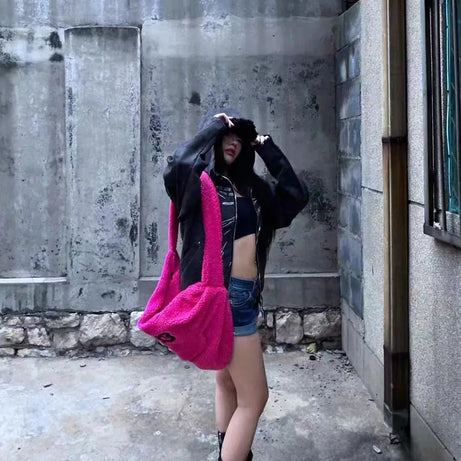 Fuzzy Dreamcore Slouch Bag