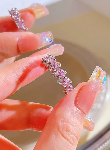 Pink Love Crystal Rings