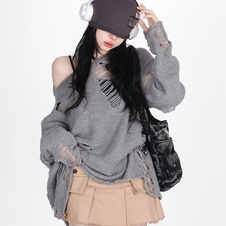 Shattered Threads Distressed Sweater