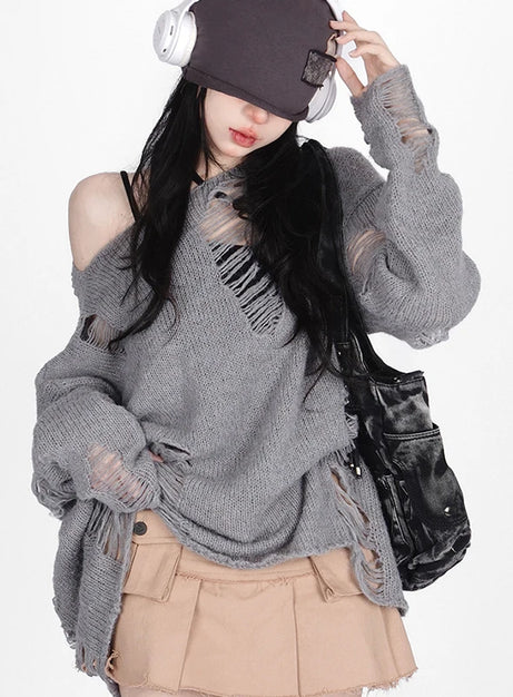 Shattered Threads Distressed Sweater