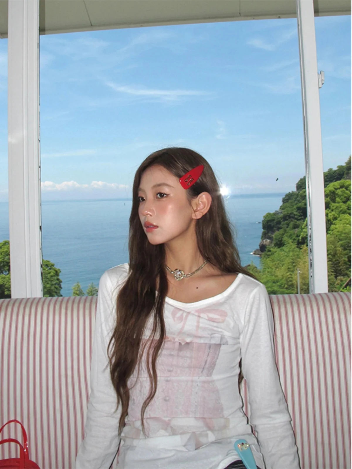 Dreamy Corset Illusion Off-Shoulder Top