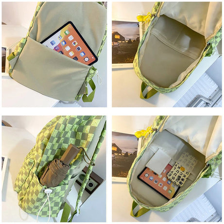 Mint Checkered Street Backpack