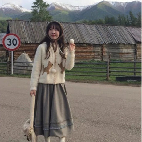 Cozy Puppy Pom-Pom Cardigan