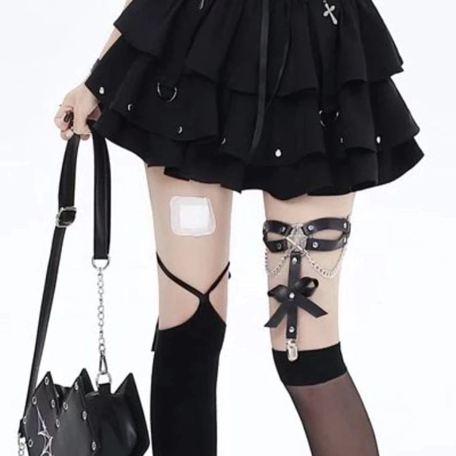 Y2k Gothic Layered Corset Skirt