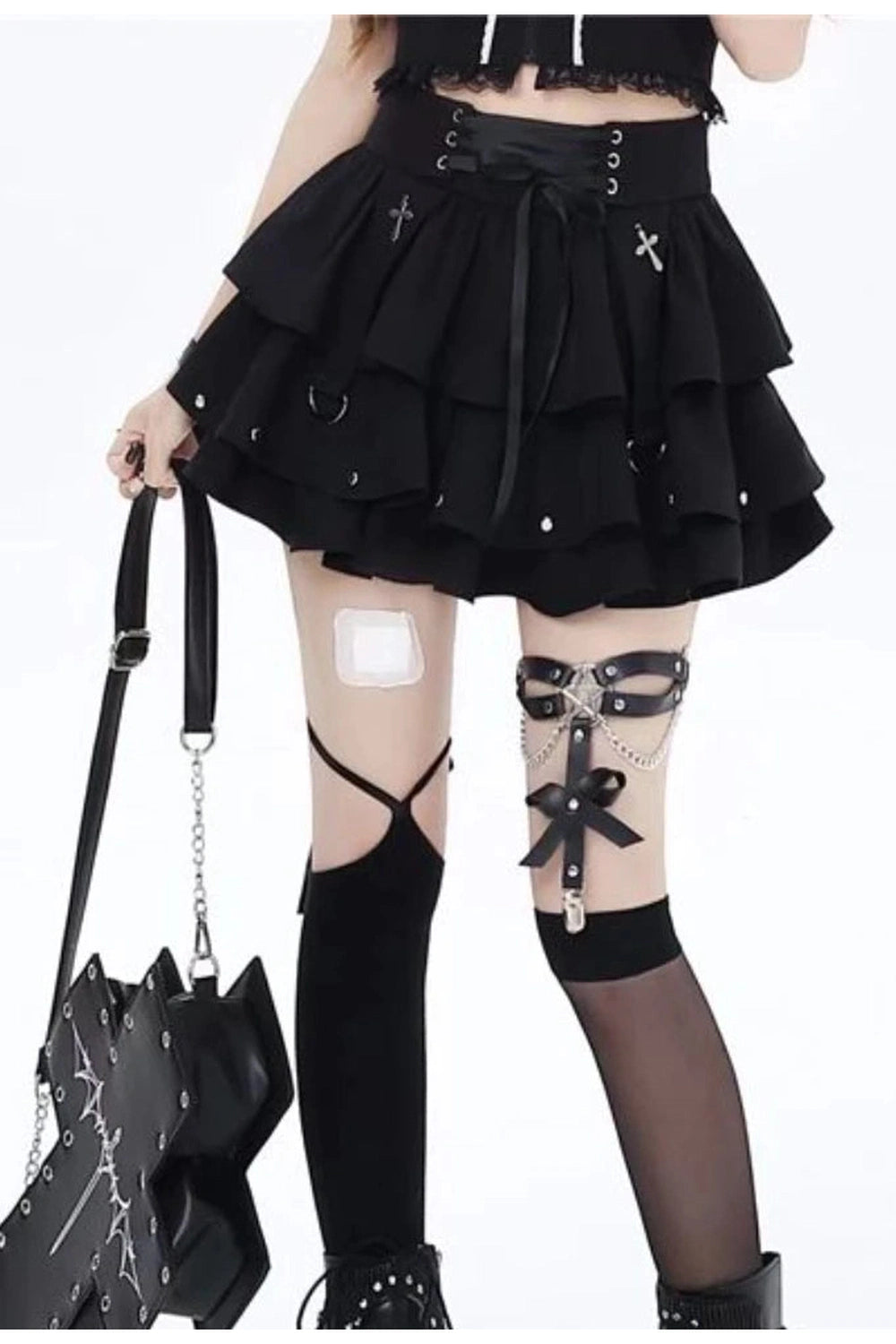 Y2k Gothic Layered Corset Skirt