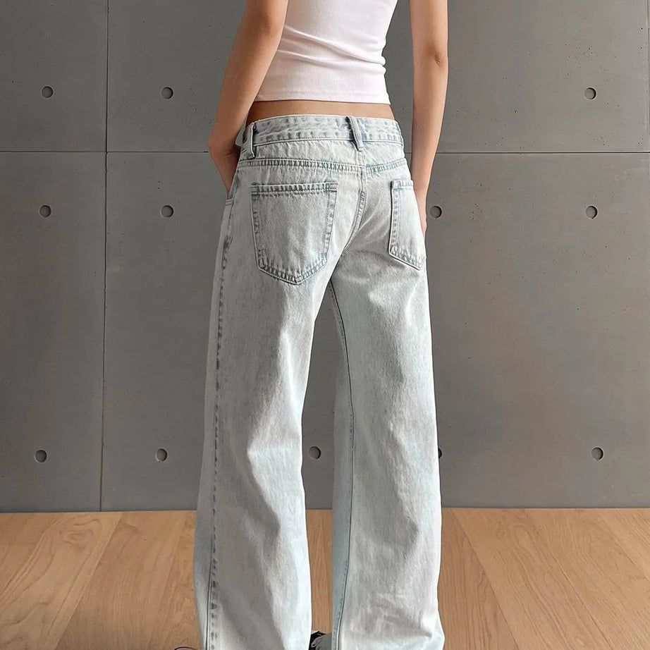 Frosted Skater Wide-Leg Jeans