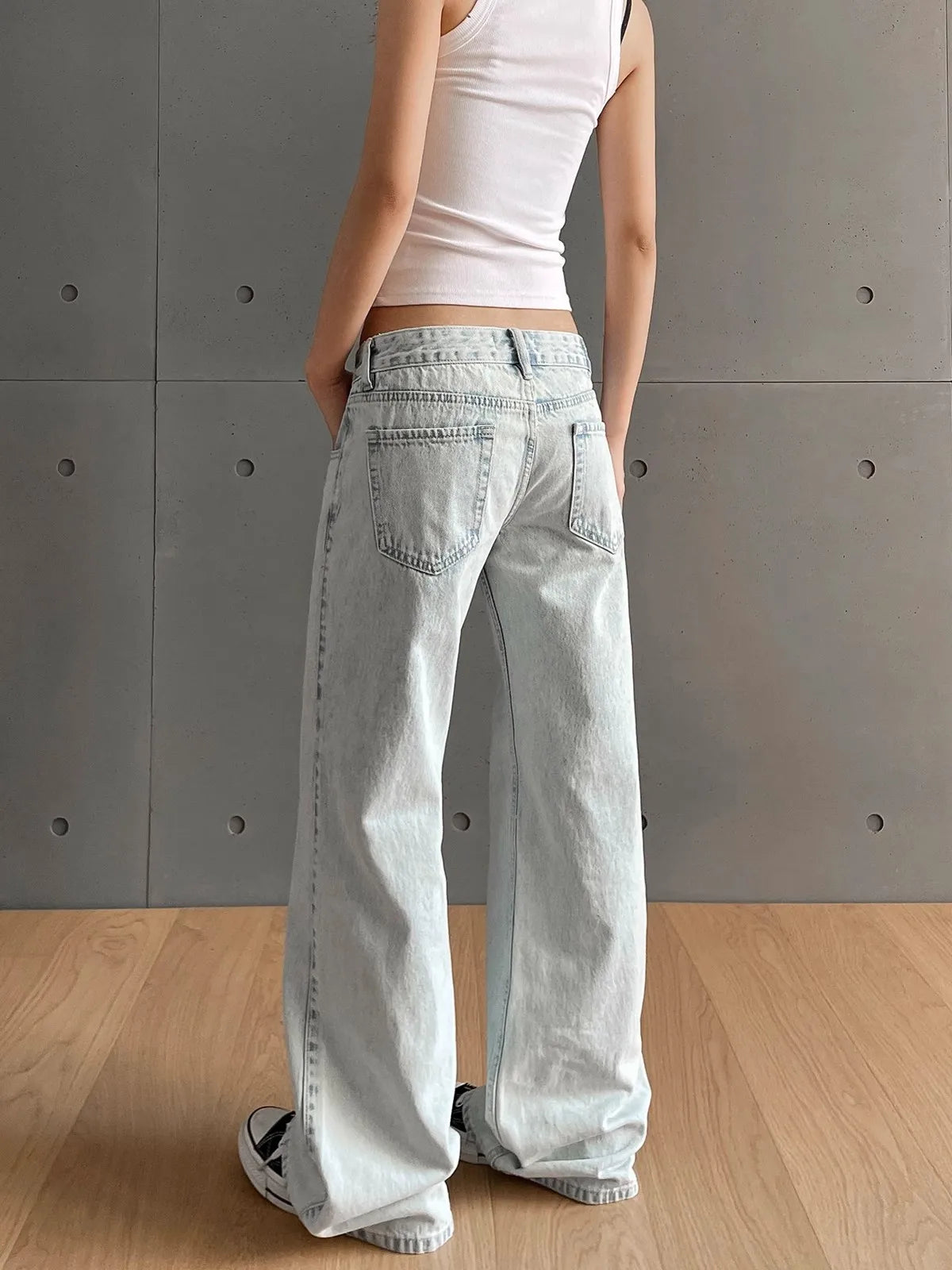 Frosted Skater Wide-Leg Jeans