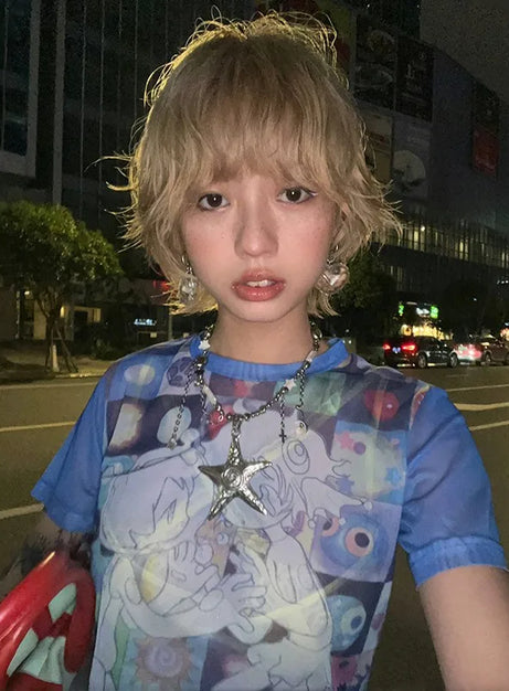 Transparentes T-Shirt „Cosmic Vision“