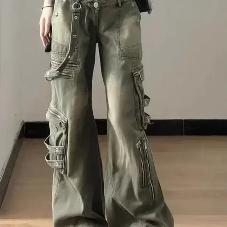 Grunge Strapped Cargo Pants