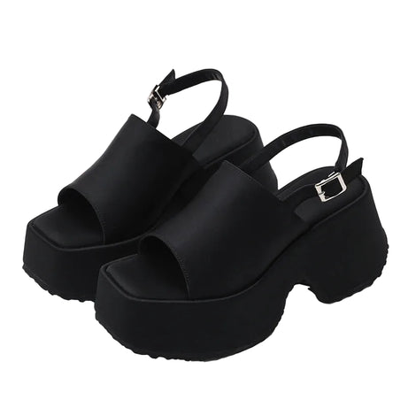 Y2K Leopard Platform Wedge Dress Sandal