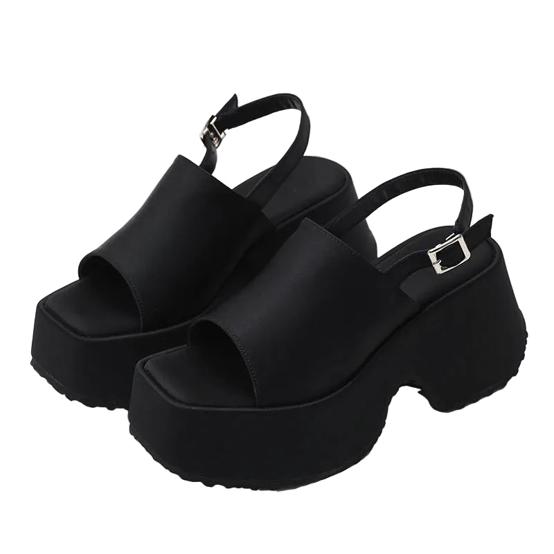 Y2K Leopard Platform Wedge Dress Sandal