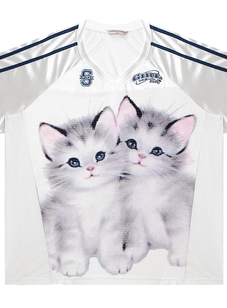 Kitten Graphic Jersey T-Shirt