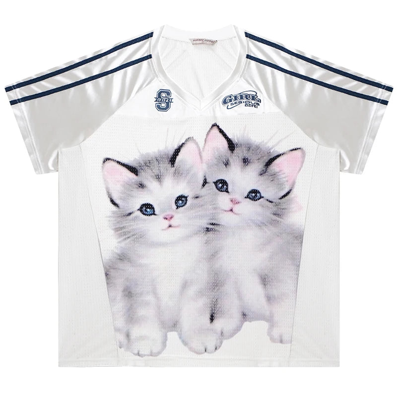 Kitten Graphic Jersey T-Shirt