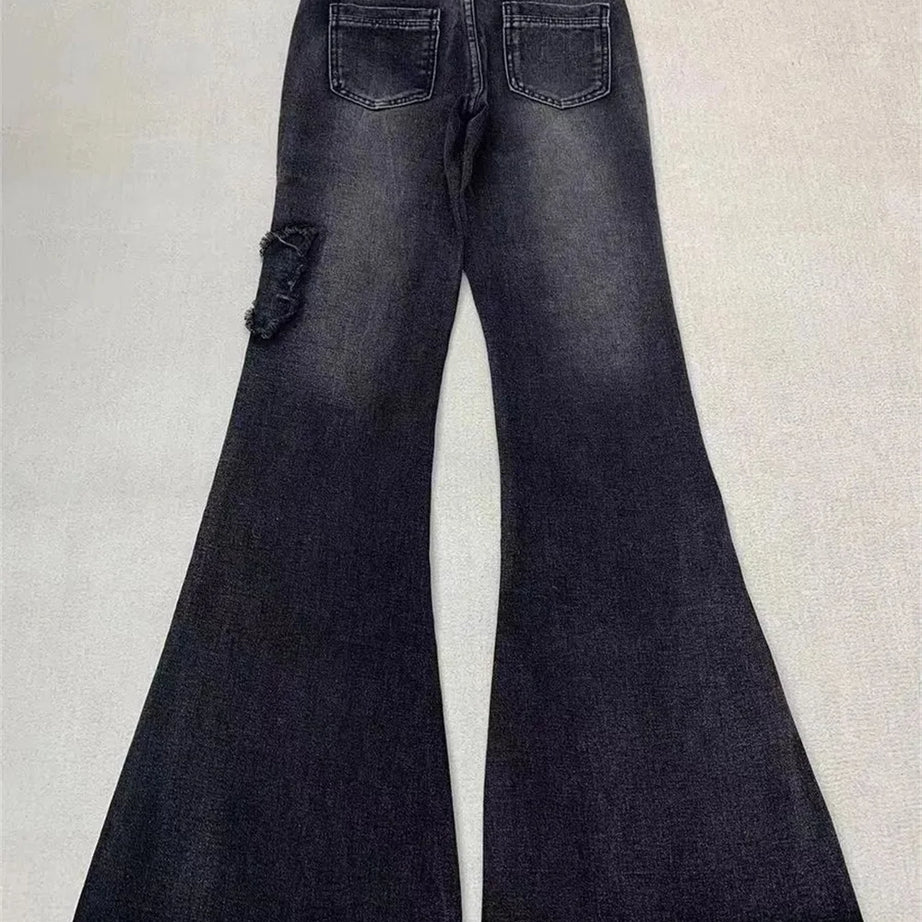 Dark Butterfly Flare Jeans
