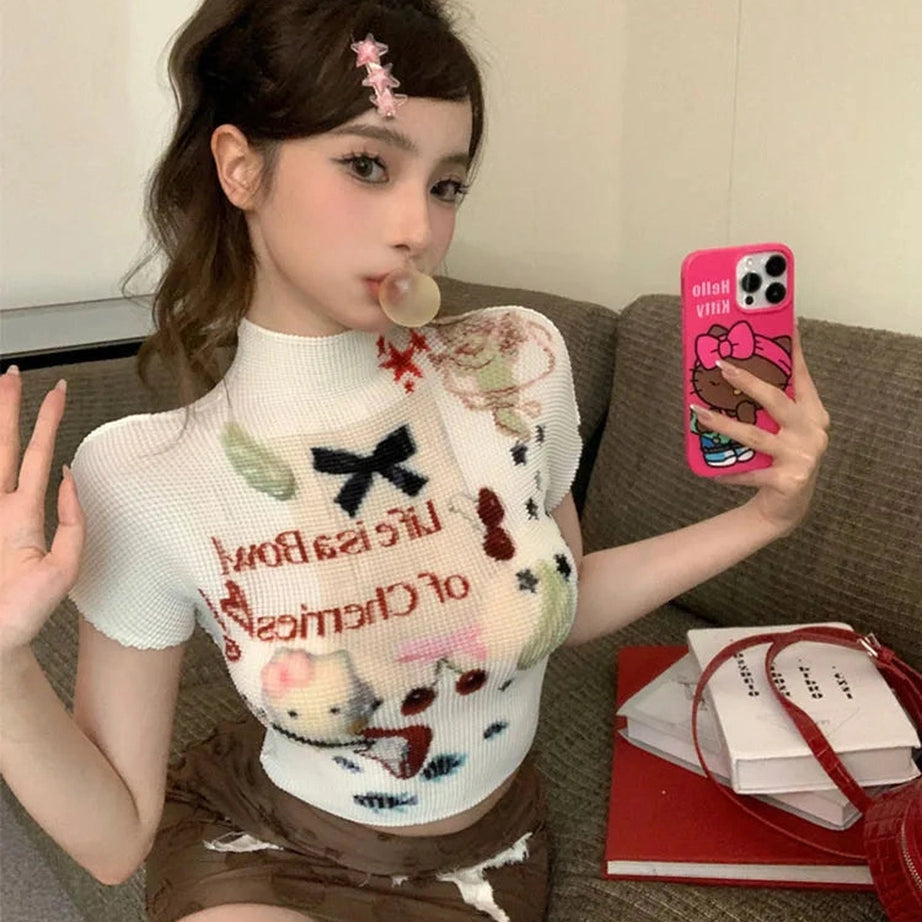 Charming Melody Mesh Knit Top