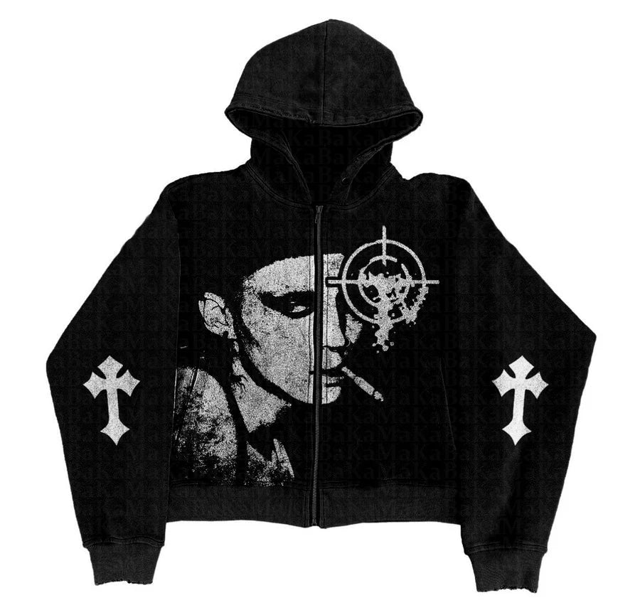 Grunge Noir Graphic Hoodie