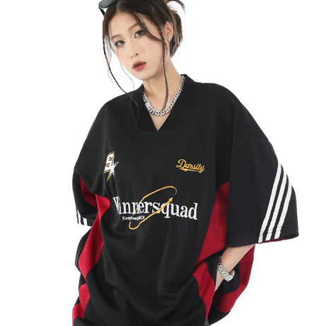 Oversized Varsity Sport Jersey Top