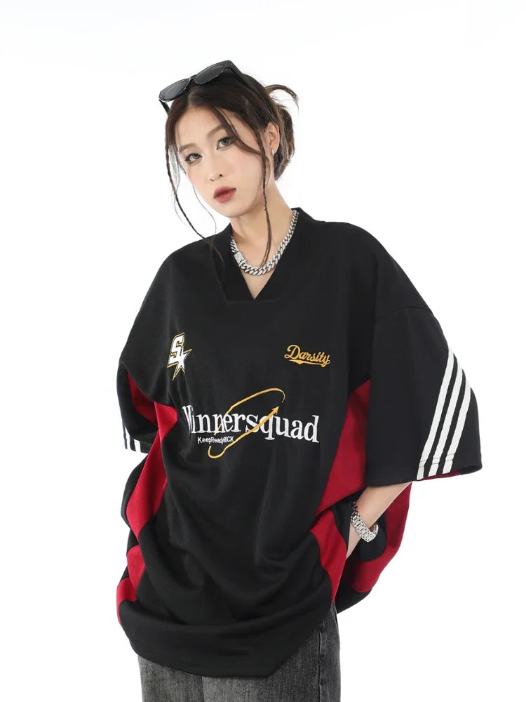 Oversized Varsity Sport Jersey Top