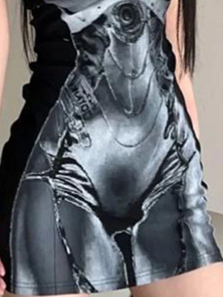 Cyberpunk Mecha Mini Dress
