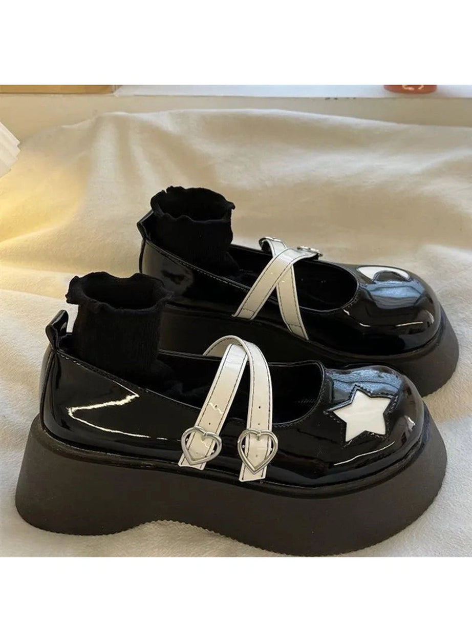 Moon & Star Kawaii Platform Mary Janes Shoes