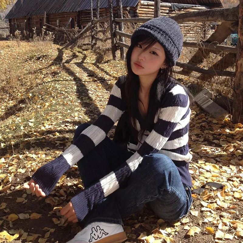 Autumn Stroll Striped Sweater