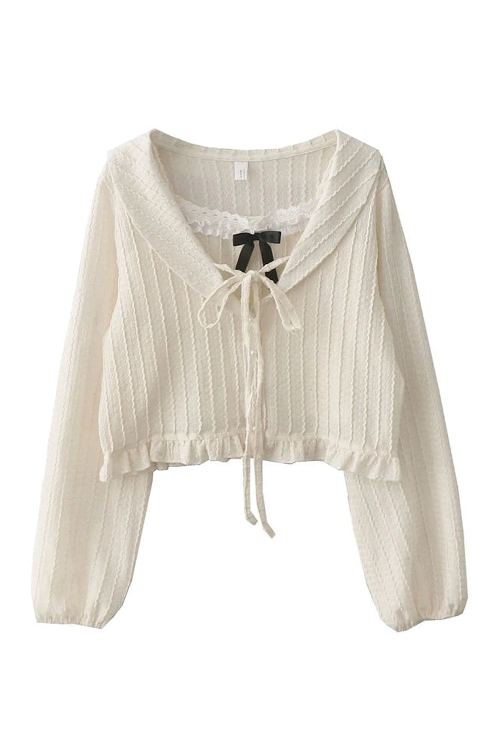 Y2k Ribbon Charm Cropped Blouse