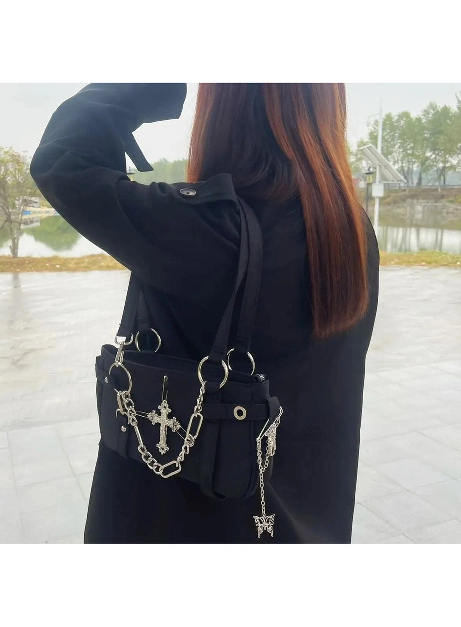 Gothic Cross Chain Shoulder Bag