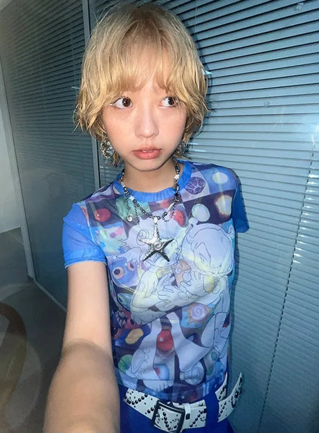 Transparentes T-Shirt „Cosmic Vision“