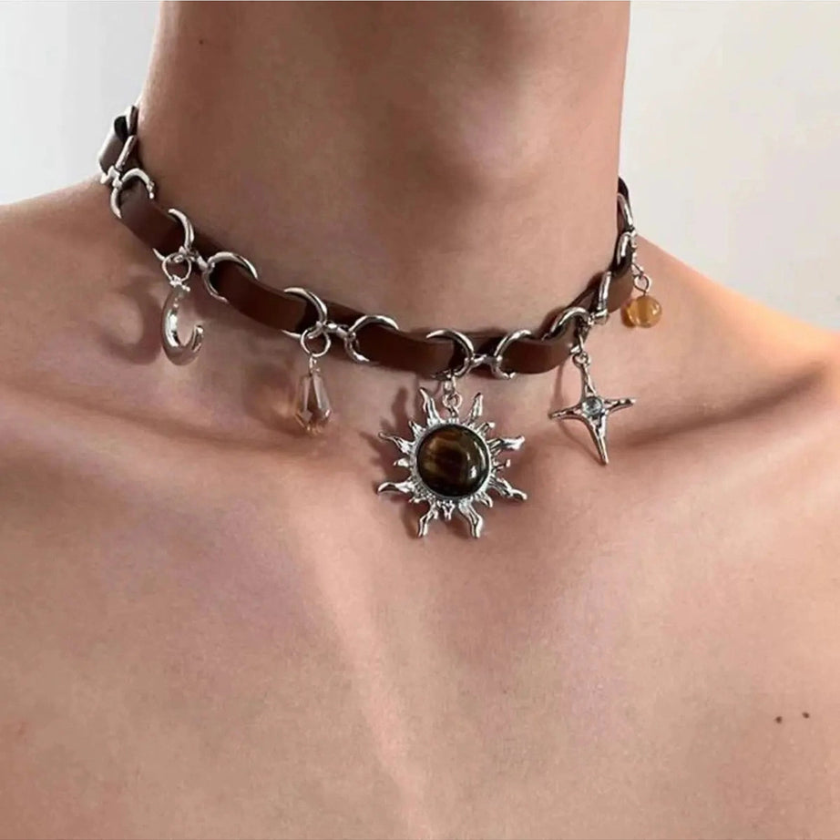 Spiked Heart Chain Choker