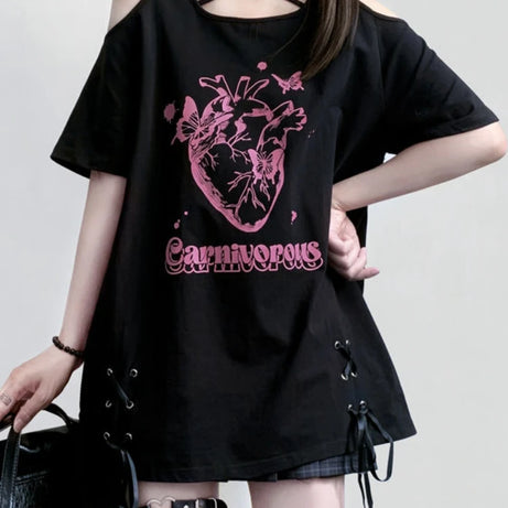 Lace-Up Anatomical Graphic Top