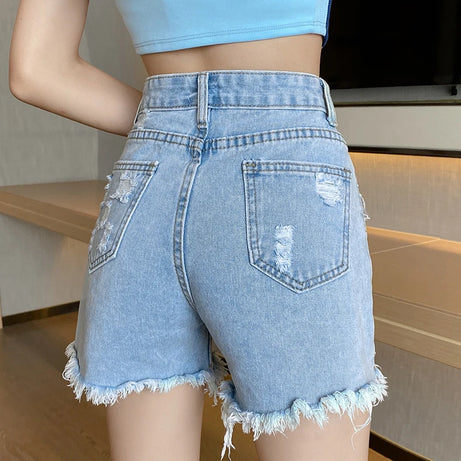 Pearl Bow Embellished Denim Shorts