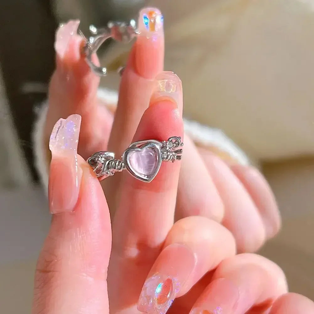 Pink Love Crystal Rings