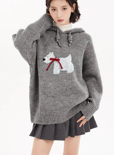 Cozy Polar Charm Knit Hoodie