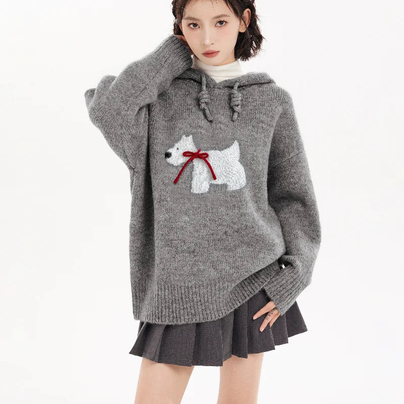 Cozy Polar Charm Knit Hoodie