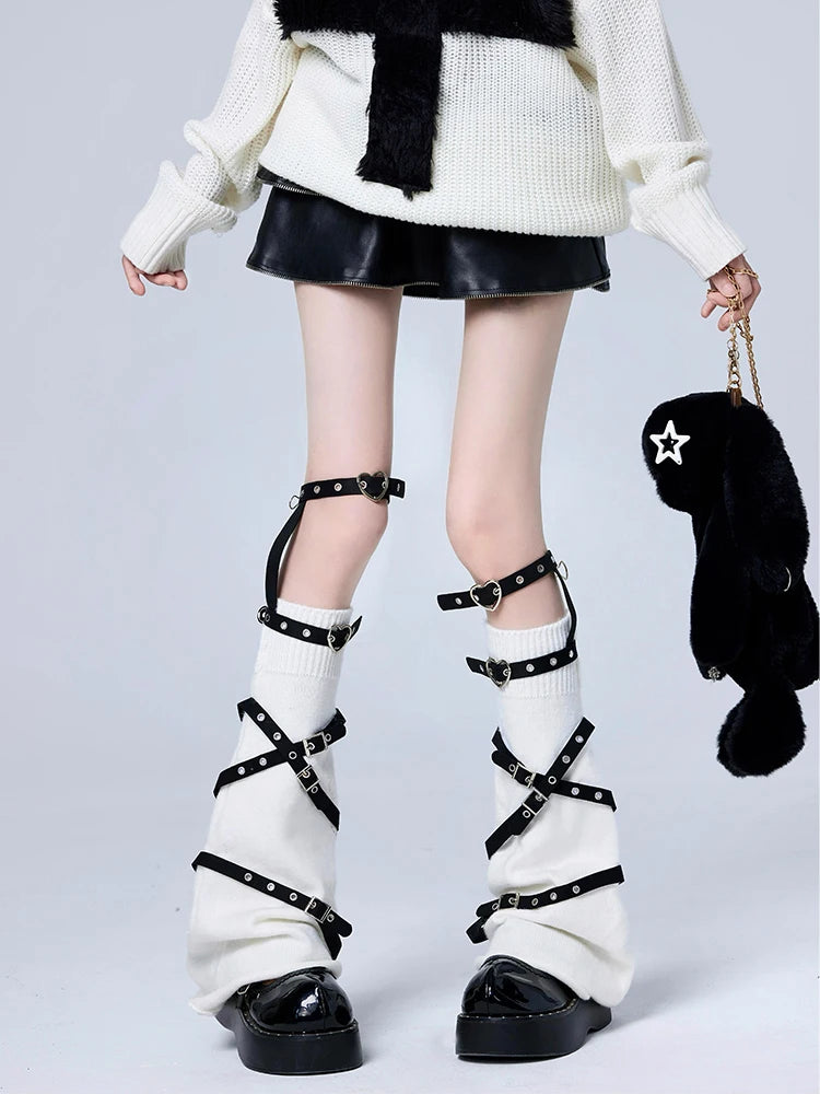 Violet Chaos Strapped Leg Warmers